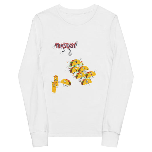 Youth long sleeve taco tuesday tee