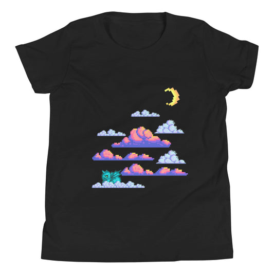 Youth Short Sleeve pixel clouds T-Shirt